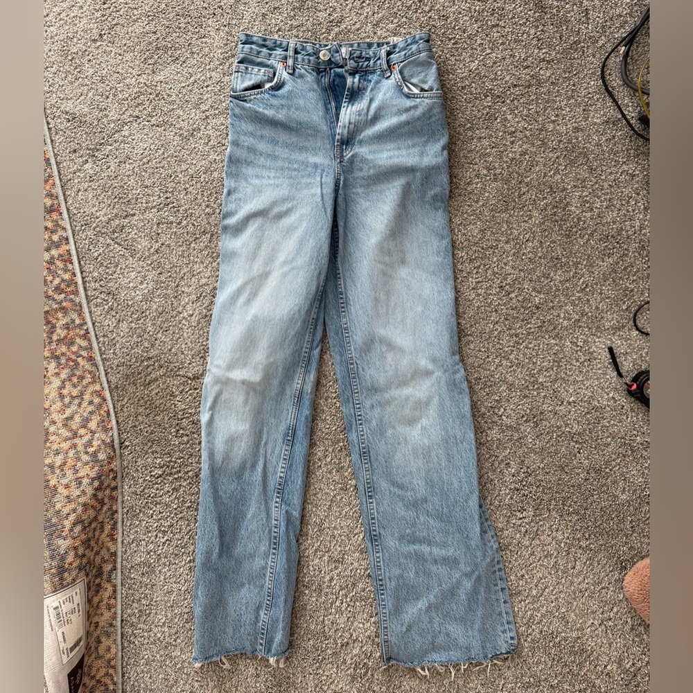 Zara Light Blue Full Length Jeans, 43.5 Length